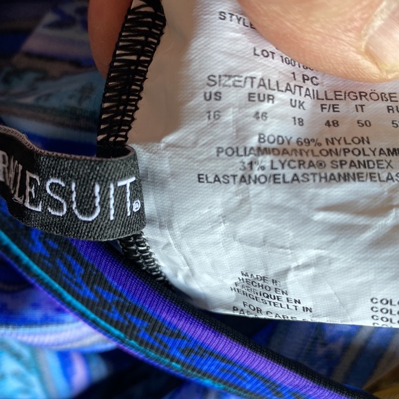 Miraclesuit Swimsuit Blue, Purple , Black and Teal Size 16 - Picture 12 of 16